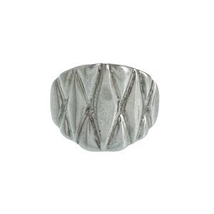 Vintage Sterling Silver 925 Criss Cross Ribbed Pattern Domed Ring Size 6.5